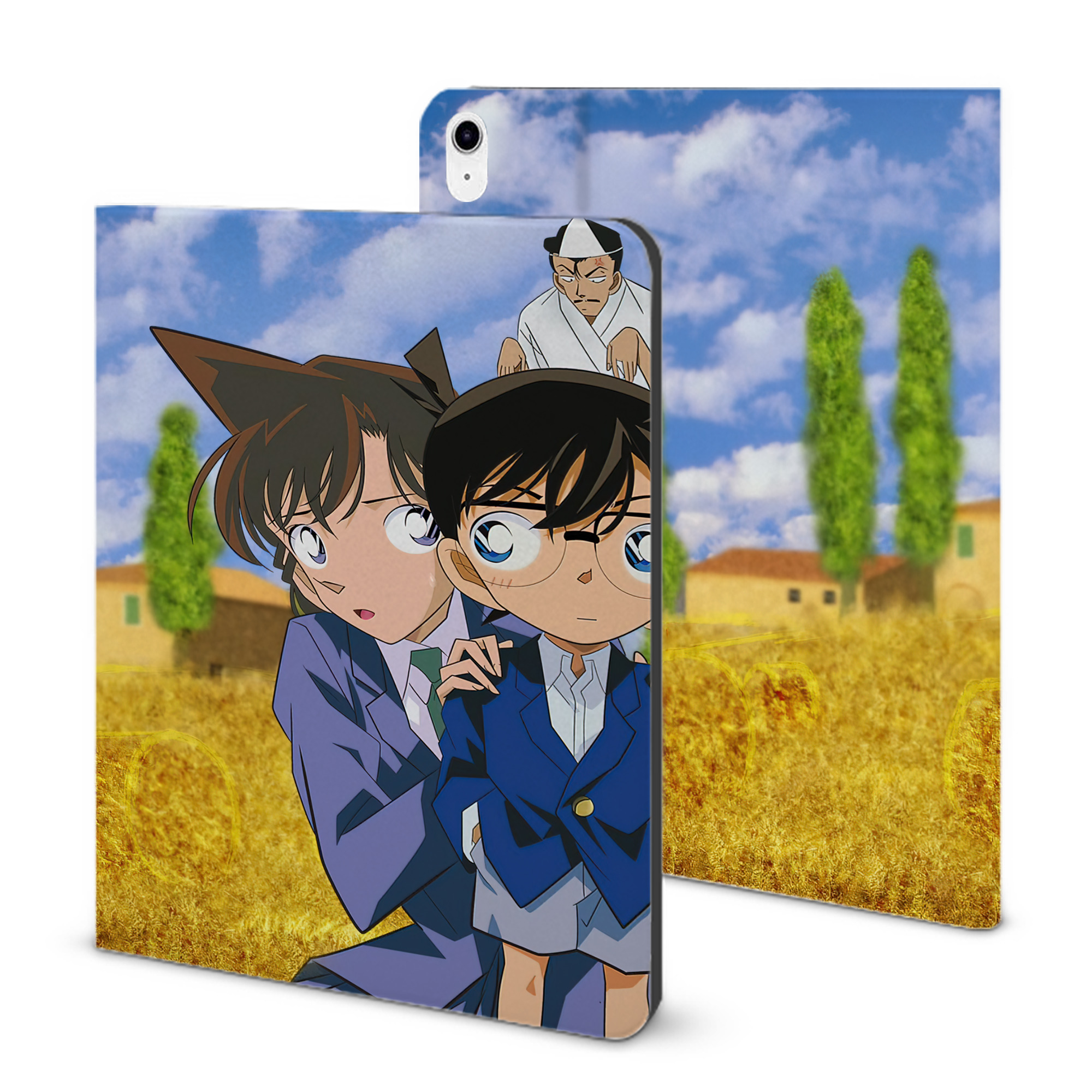 （画像用） 名探偵コナン Detective Conan IPad ケース ブック型 PUレザー TPU 耐衝撃 軽量 薄型 ペン収納なし 全面保護 IPad 各モデル対応